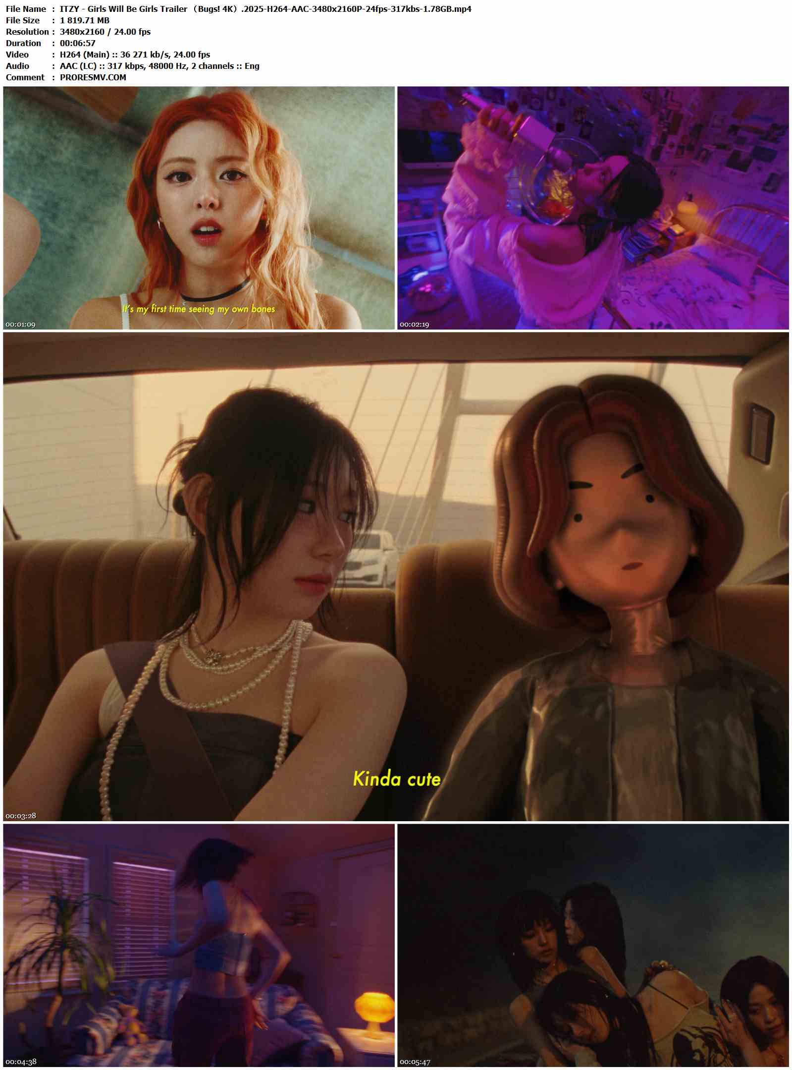 ITZY - Girls Will Be Girls Trailer （Bugs! 4K）.2025-H264-AAC-3480x2160P-24fps-317kbs-1.78GB官方MV_高清MV